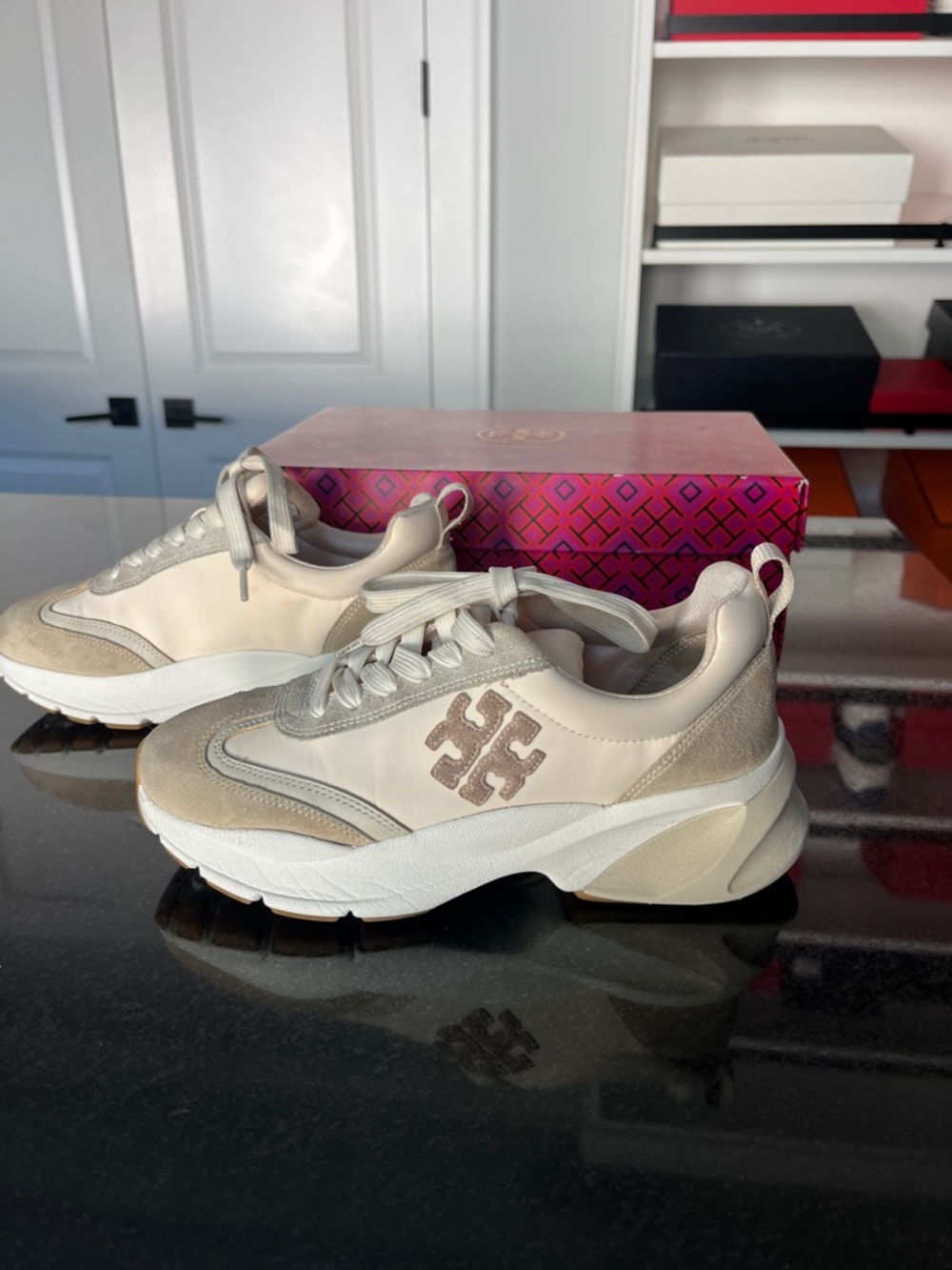 Tory Burch French Pearl  Good Luck Sneakers Sz-7 - Picture 4 of 11